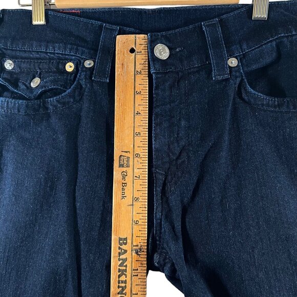 True Religion Rocco Relaxed Skinny Jeans Blue Denim Dark Wash Sz 33 flap Pocket - Picture 5 of 14